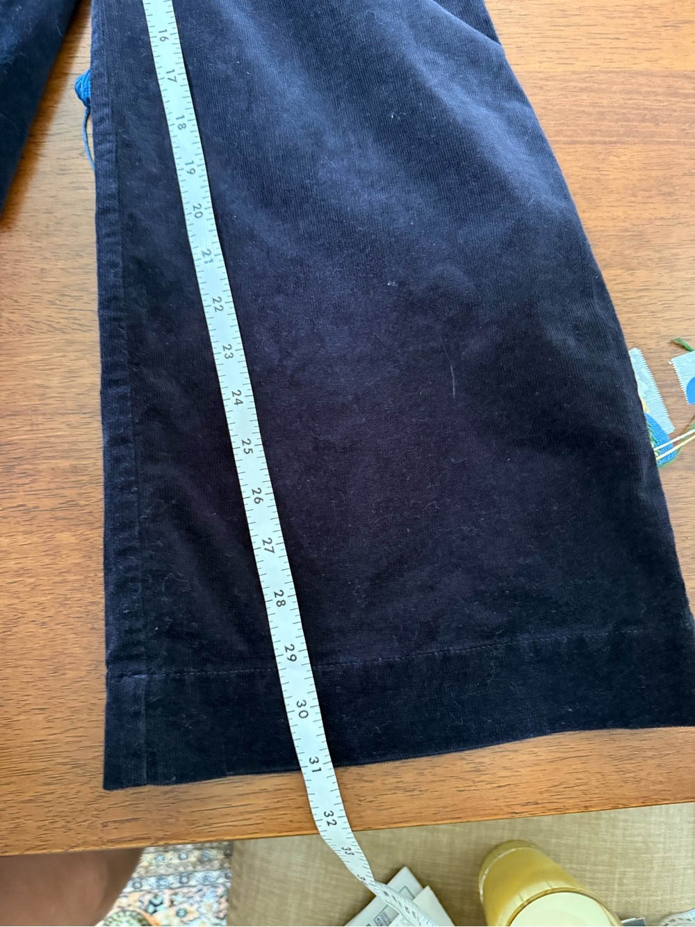 Talbots Navy Corduroy Straight Leg Pants Approx 38x31 Cotton Stretch - Picture 9 of 9